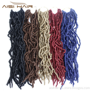 Aisi Hair Crochet Braids 18'' Most Natural Faux Locs Crochet Braid Premium Fiber Synthetic Hair African Roots Hair Extensions